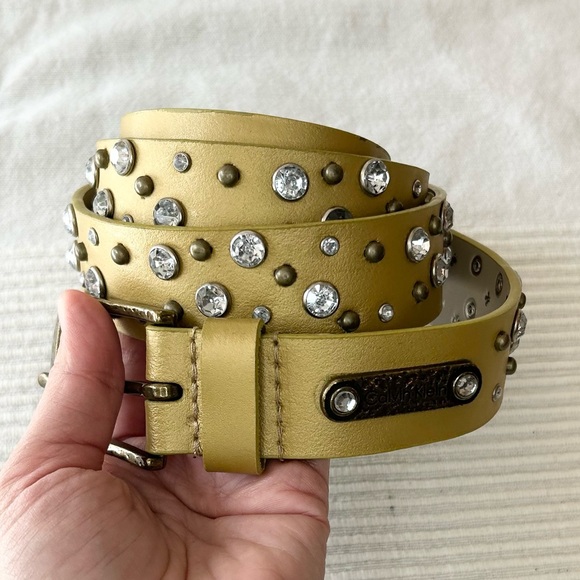 Calvin Klein Gold and Rhinestone Studded Belt - Picture 5 of 14